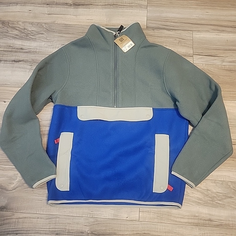 Patagonia Synchilla Unisex Mens Small Pullover Fleece Anorak Blue Colorblock NEW